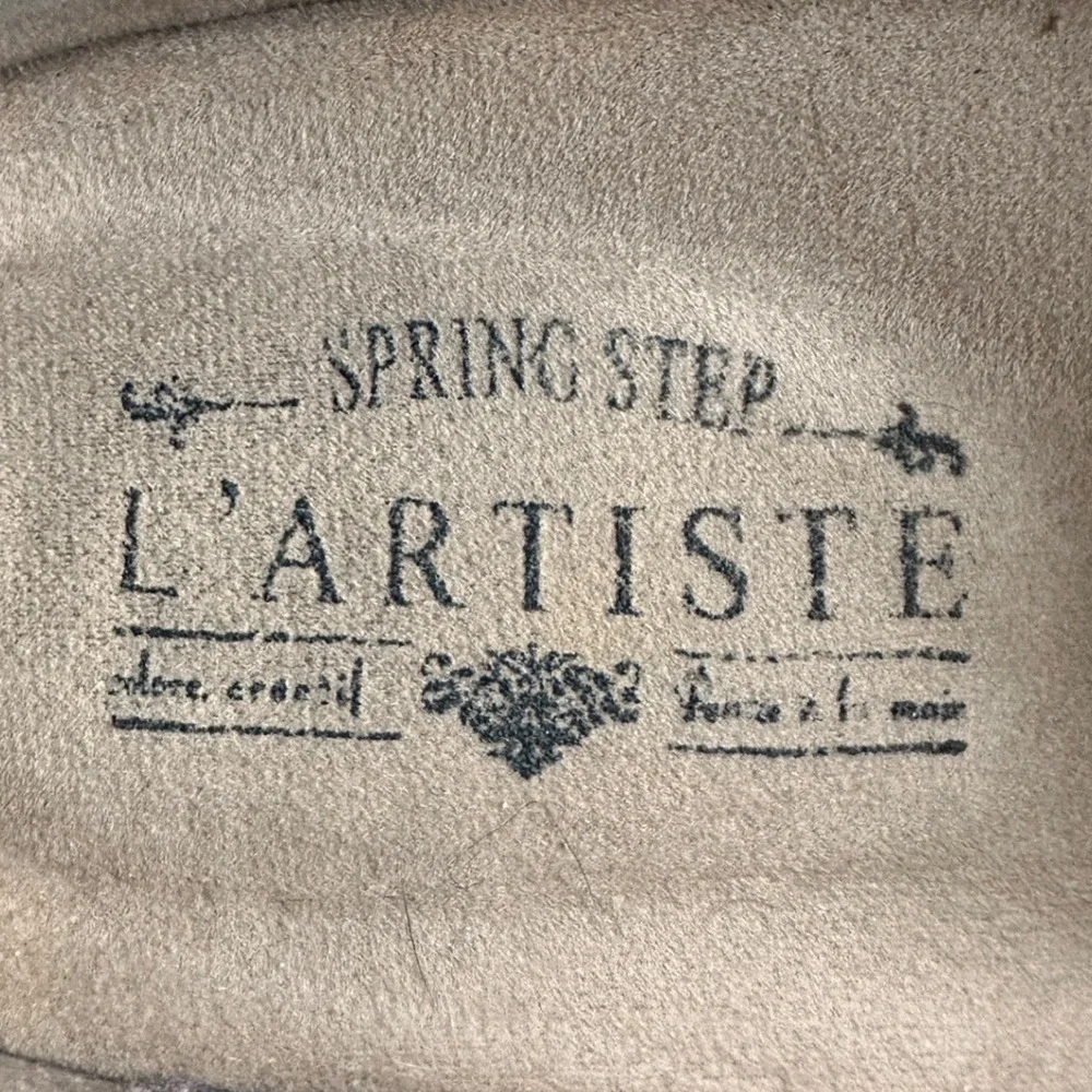 Spring Step L'Artiste Loafers Women 39 Black Excellent Floral Laser Cut Leather